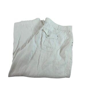 International Concepts Linen Culottes Pants Wide Leg Womens 24W Plus White